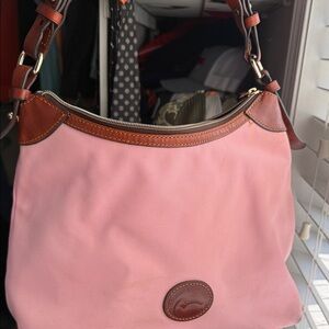 Dooney & Bourke Pink and Brown Shoulder Bag